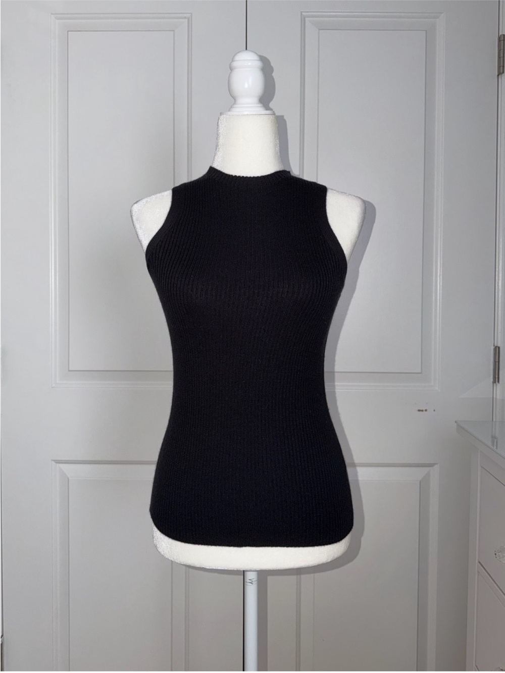 Protagonist Black Sleeveless Ribbed Knit Tank Top